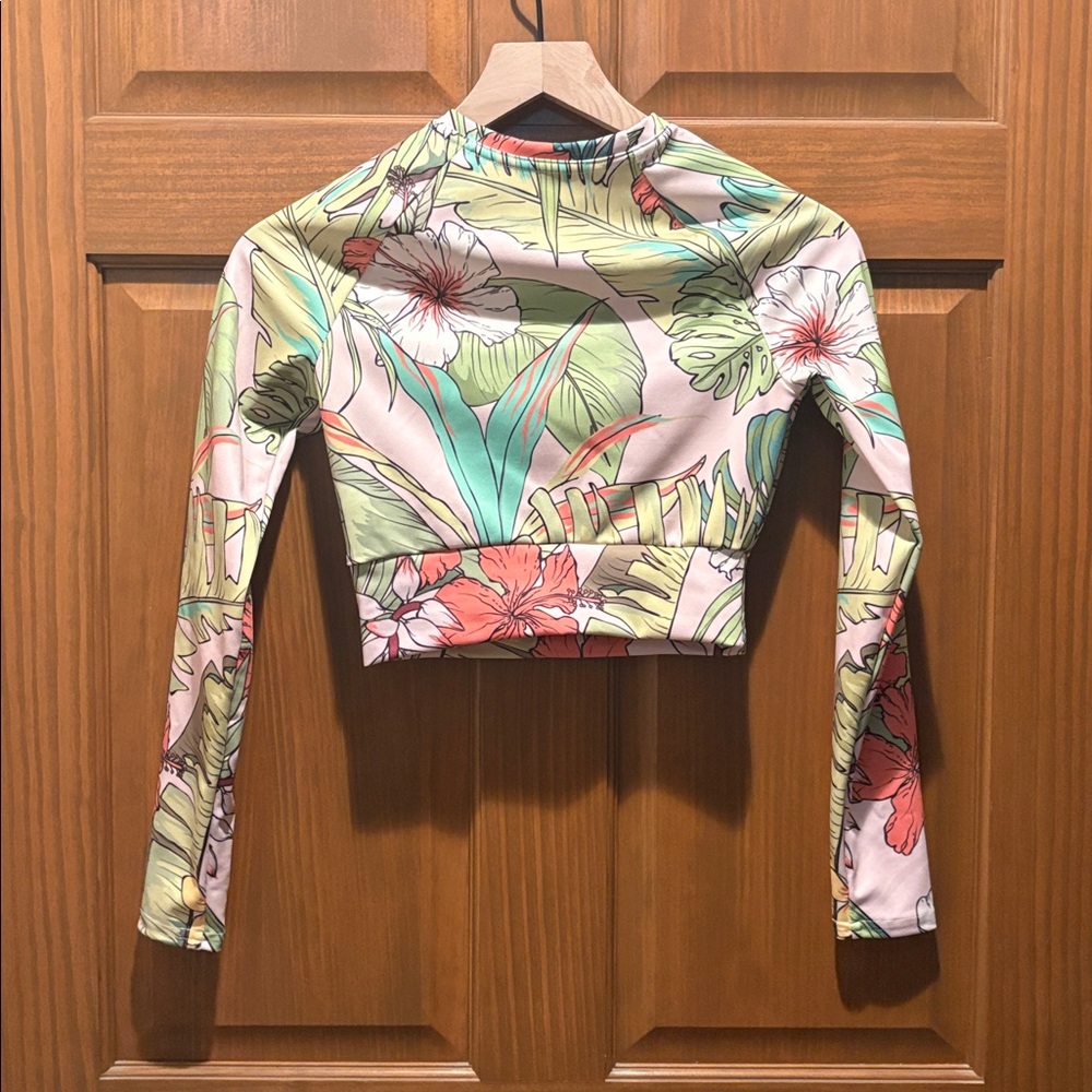 Floral Long Sleeve Rash Guard - Picture 2 of 2